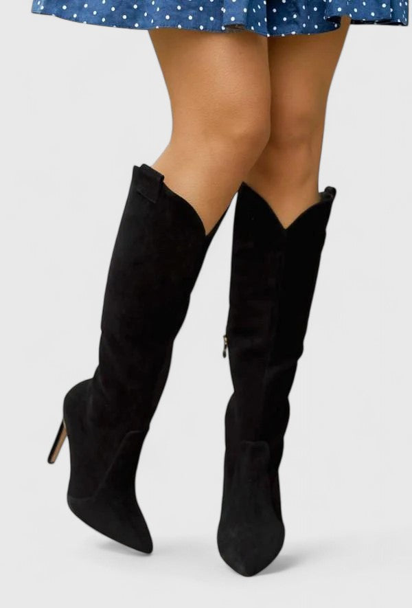 Boots med spetsig tå och sidodragkedja