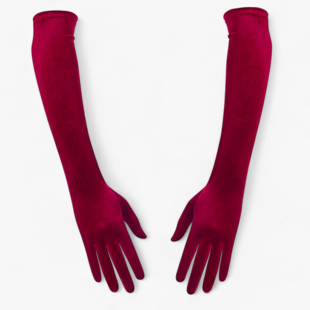 Velvet Gloves with Soft Lining and Retro-Inspired Style