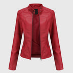 Leather Look Jacket with Classic Cut