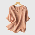 Lightweight Straight-Cut Blouse with Relaxed Drape