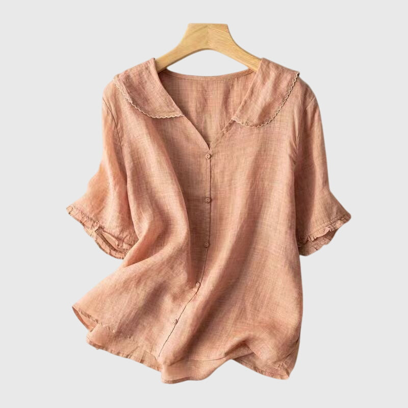 Lightweight Straight-Cut Blouse with Relaxed Drape
