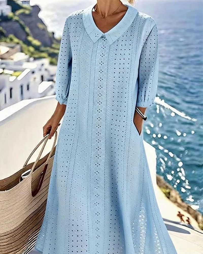 Baby Doll Neckline Dress with Cut-Out Detail
