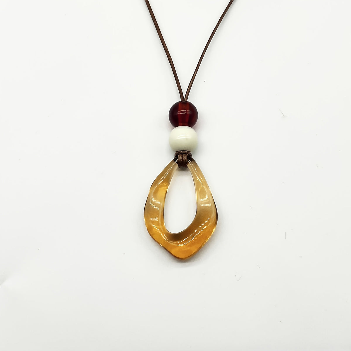 Vintage Irregular Teardrop Resin Pendant Necklace with Colour Choice