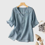Lightweight Straight-Cut Blouse with Relaxed Drape