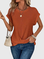 Crew Neck Blouse with Clean Everyday Cut