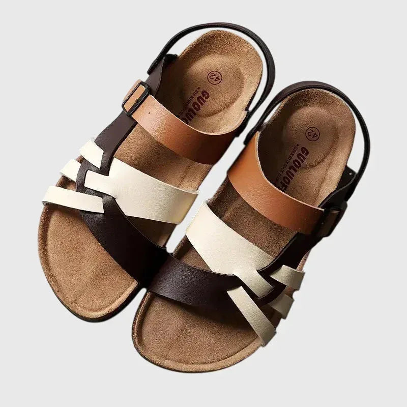 Sandalias anatómicas con acabado bicolor