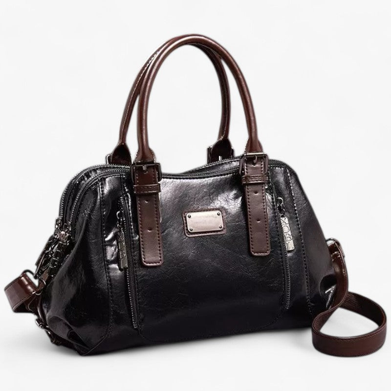 Faux Leather Flap Bag with Adjustable Strap and Magnetic Closure
