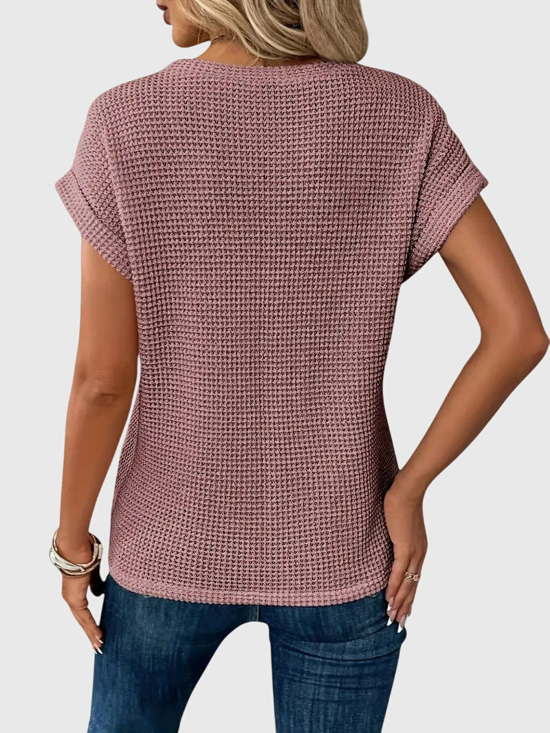 Crew Neck Blouse with Clean Everyday Cut