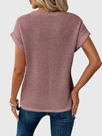 Crew Neck Blouse with Clean Everyday Cut