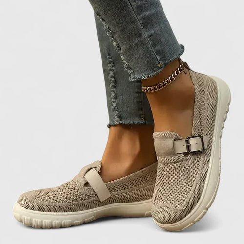 Adjustable Strap Loafers with Rubber Sole