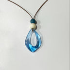 Vintage Irregular Teardrop Resin Pendant Necklace with Colour Choice