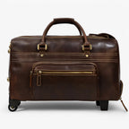 22-Inch Faux Leather Travel Trolley with Laptop Section