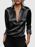 V-Neck Blouse with Elongating Neckline