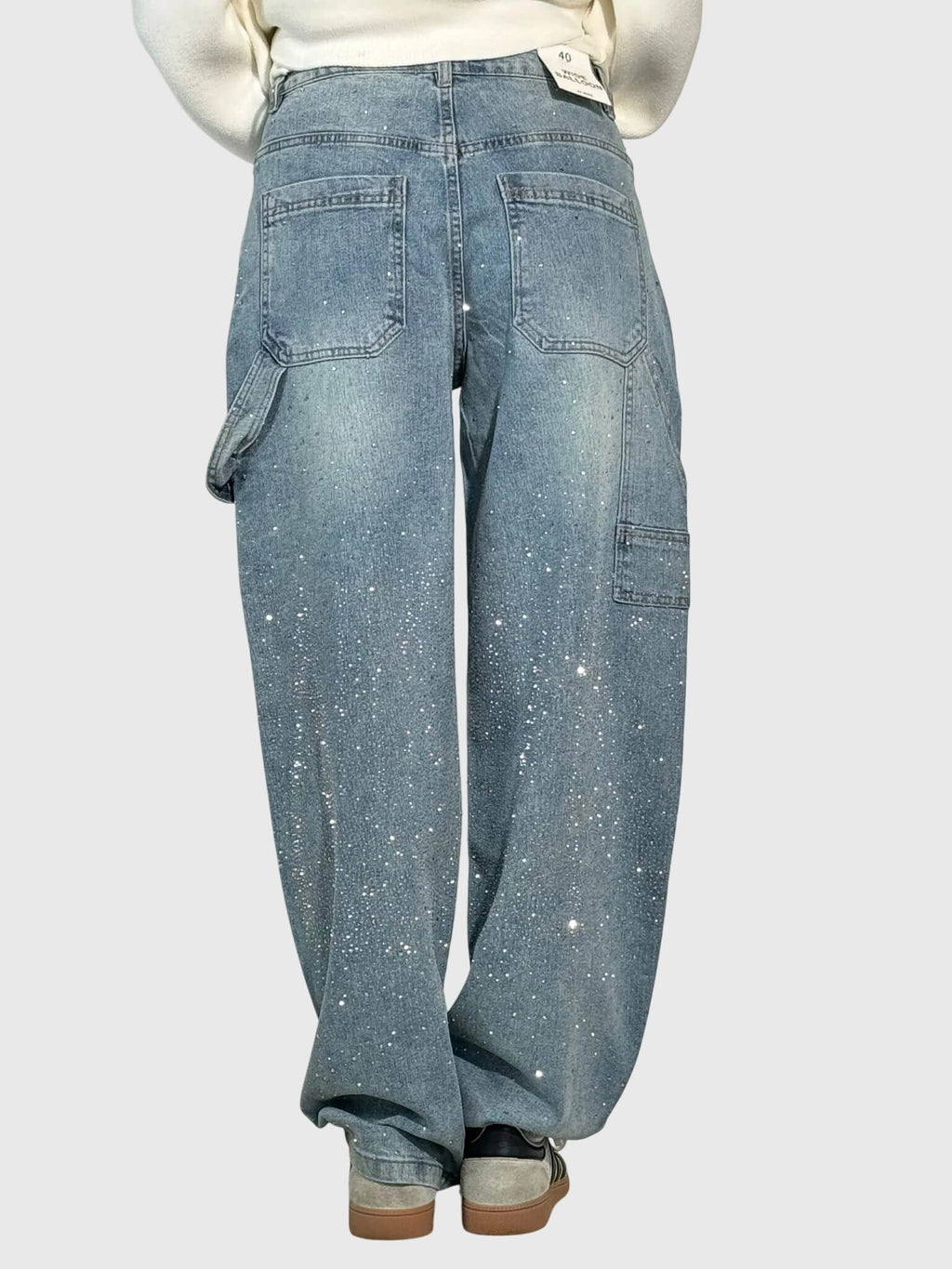 Relaxed Trousers with Sparkling Detail