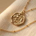 Vintage-Style Floral Medallion Pendant in Gold Colour