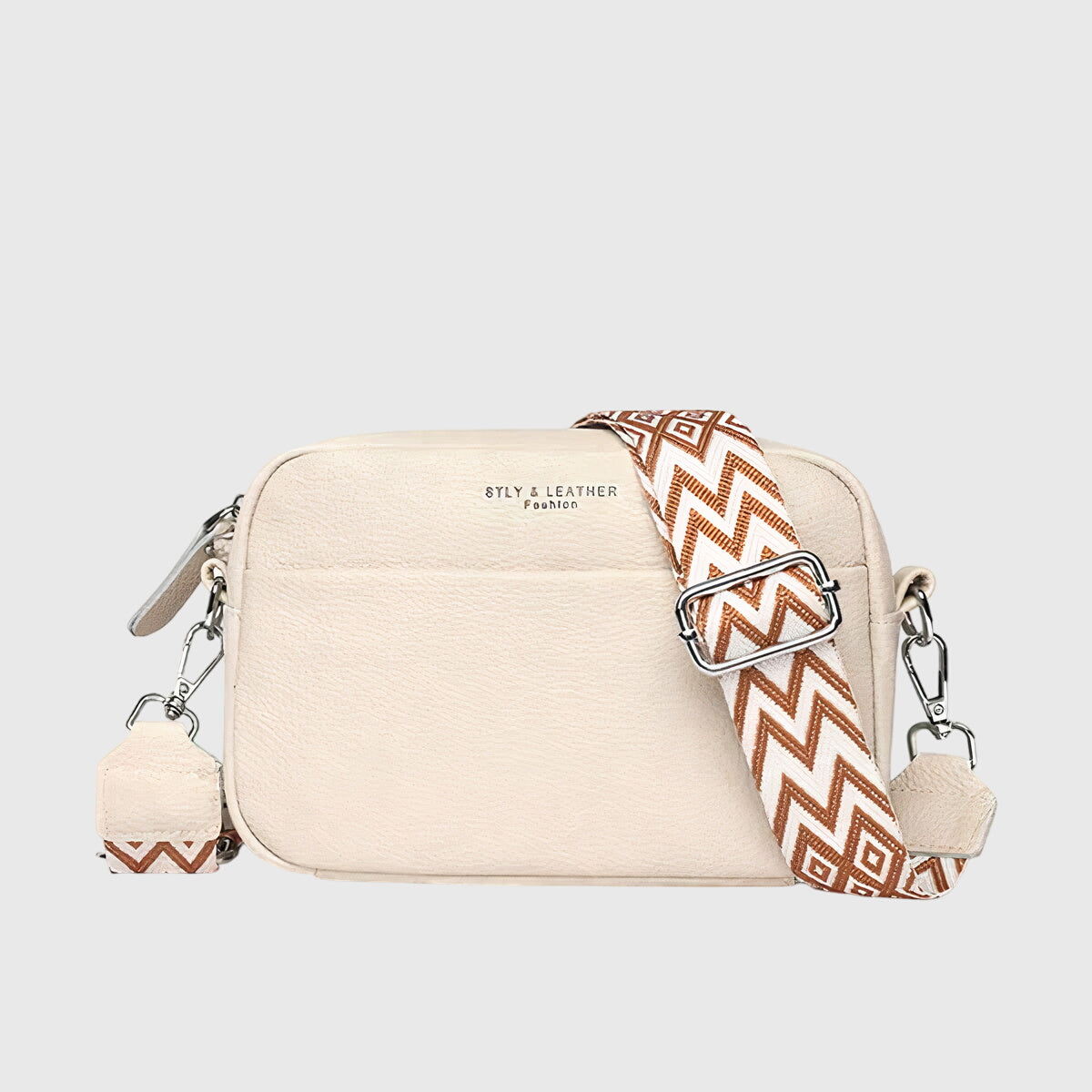 Leather Look Shoulder Bag with Adjustable Strap