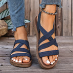 Sandalias con tiras cruzadas y suela gruesa antideslizante