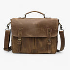 Vintage-style shoulder bag for men with a natural patina