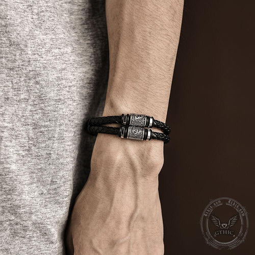 Braided Cord Bracelet with Stainless Steel Beads