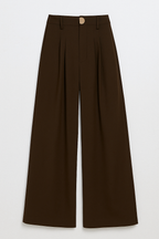 Pantalones anchos de talle alto con detalle de pinzas