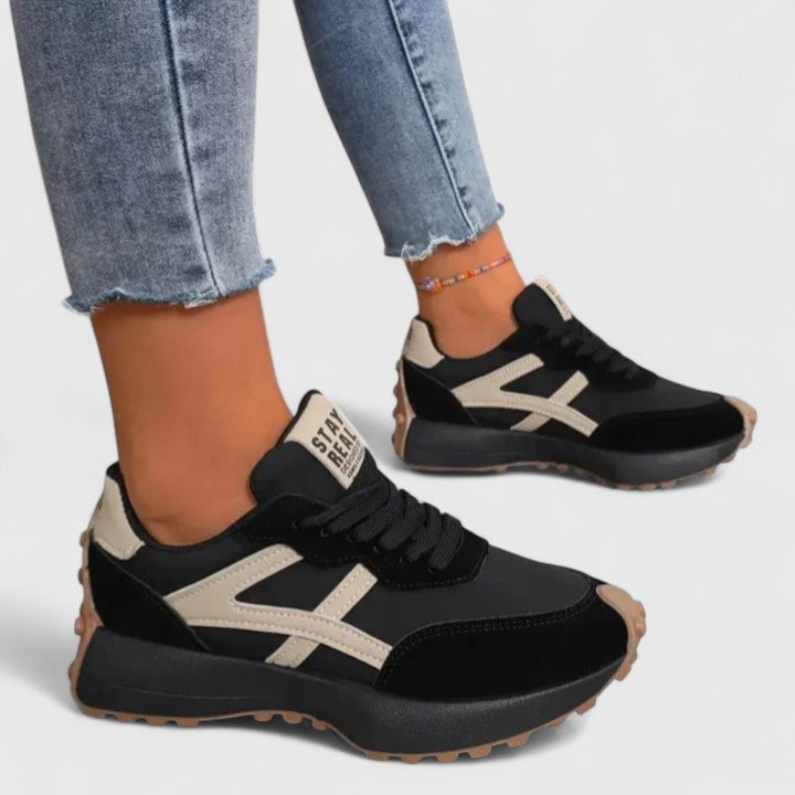 Contrast Panel Trainers with Cushioned Footbed