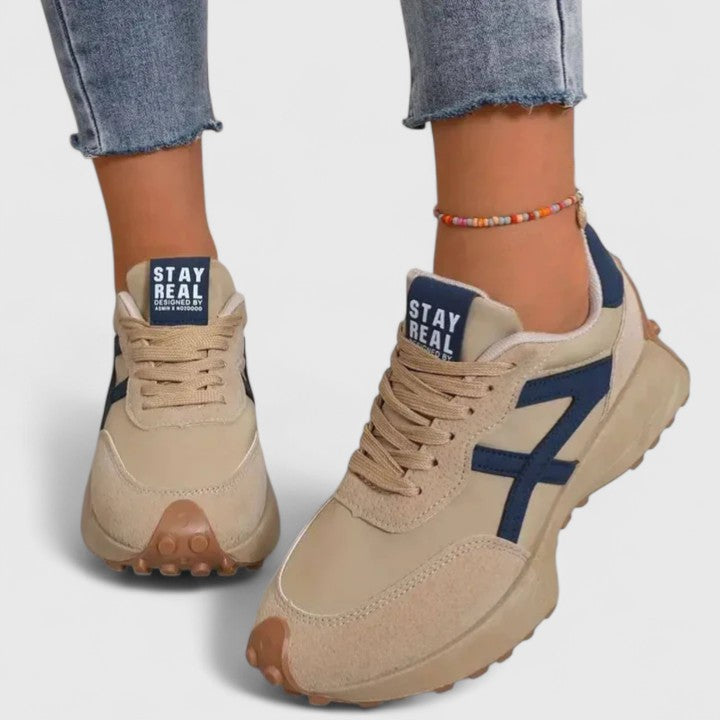 Contrast Panel Trainers with Cushioned Footbed