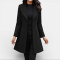 Fitted Long Coat with Soft Fabric and Clean Line