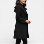 Fitted Long Coat with Soft Fabric and Clean Line