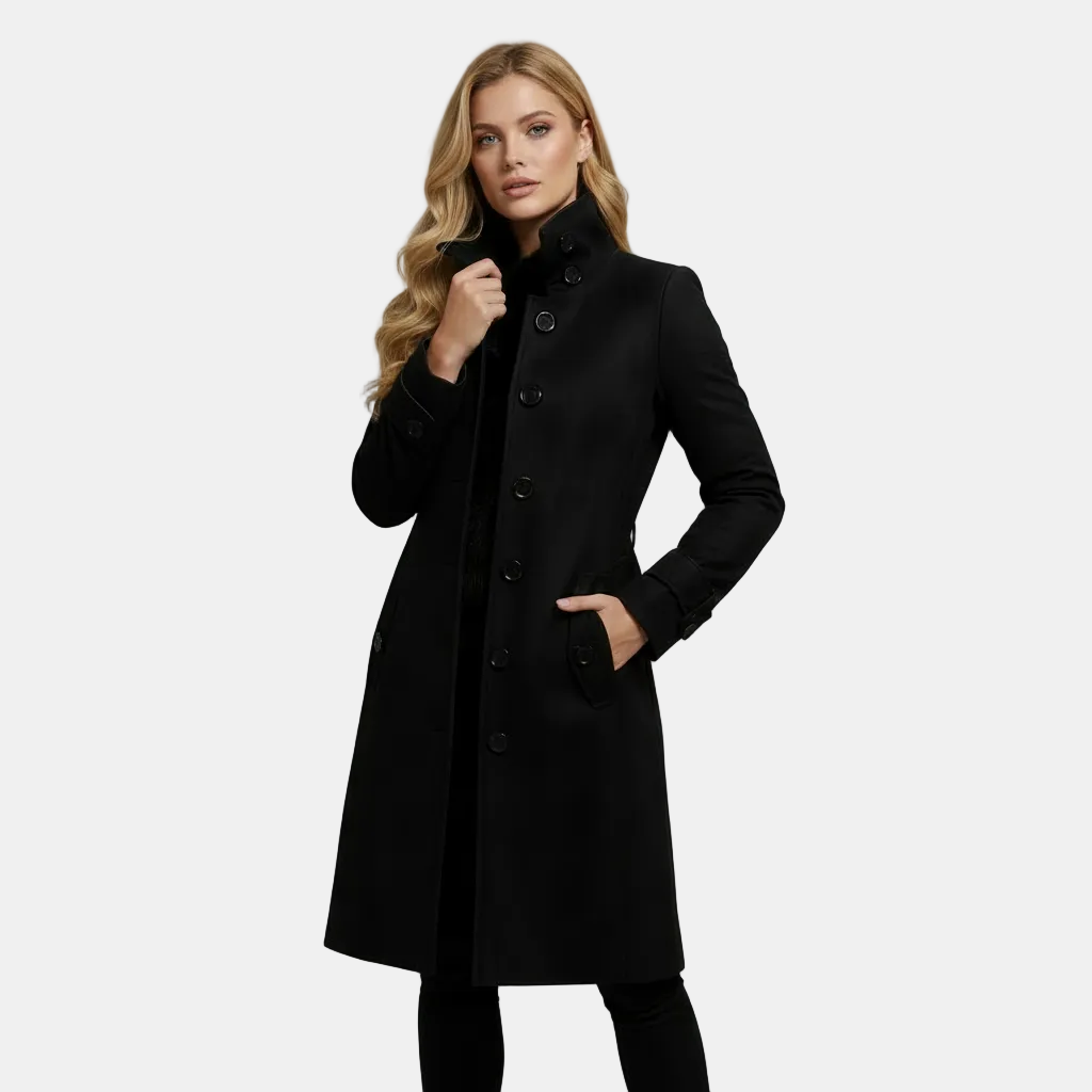 Smal trenchcoat med hög krage