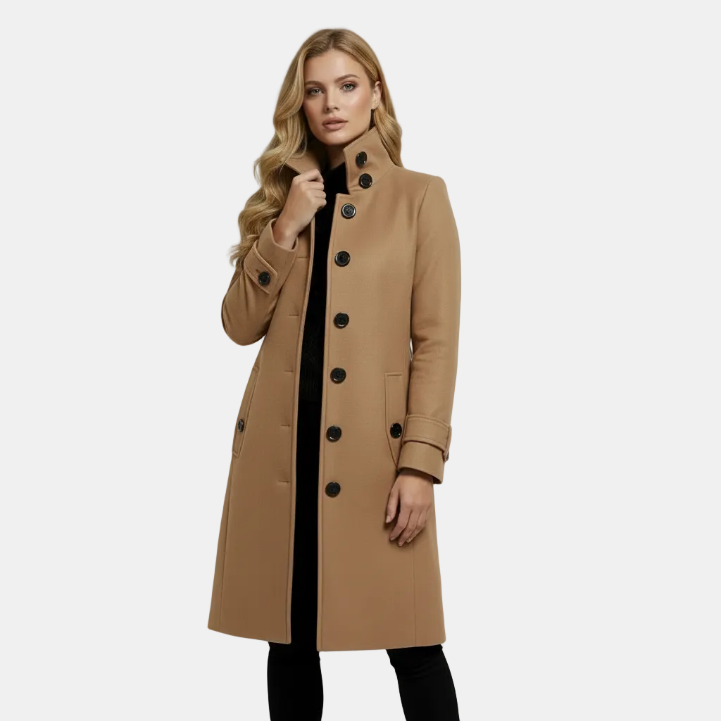 Smal trenchcoat med hög krage