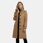 Smal trenchcoat med hög krage