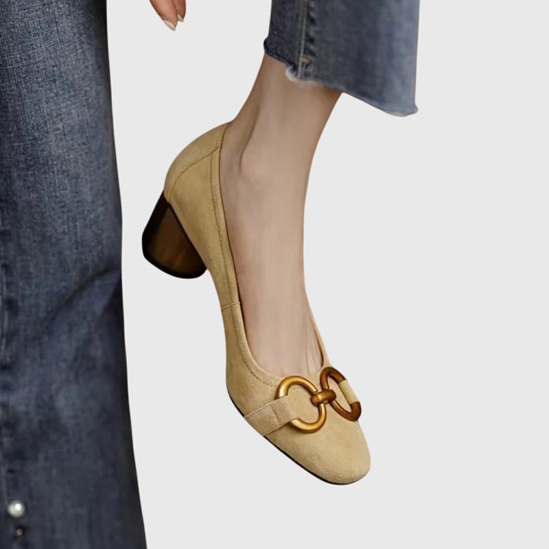 Tacones altos con tira de hebilla y plantilla acolchada