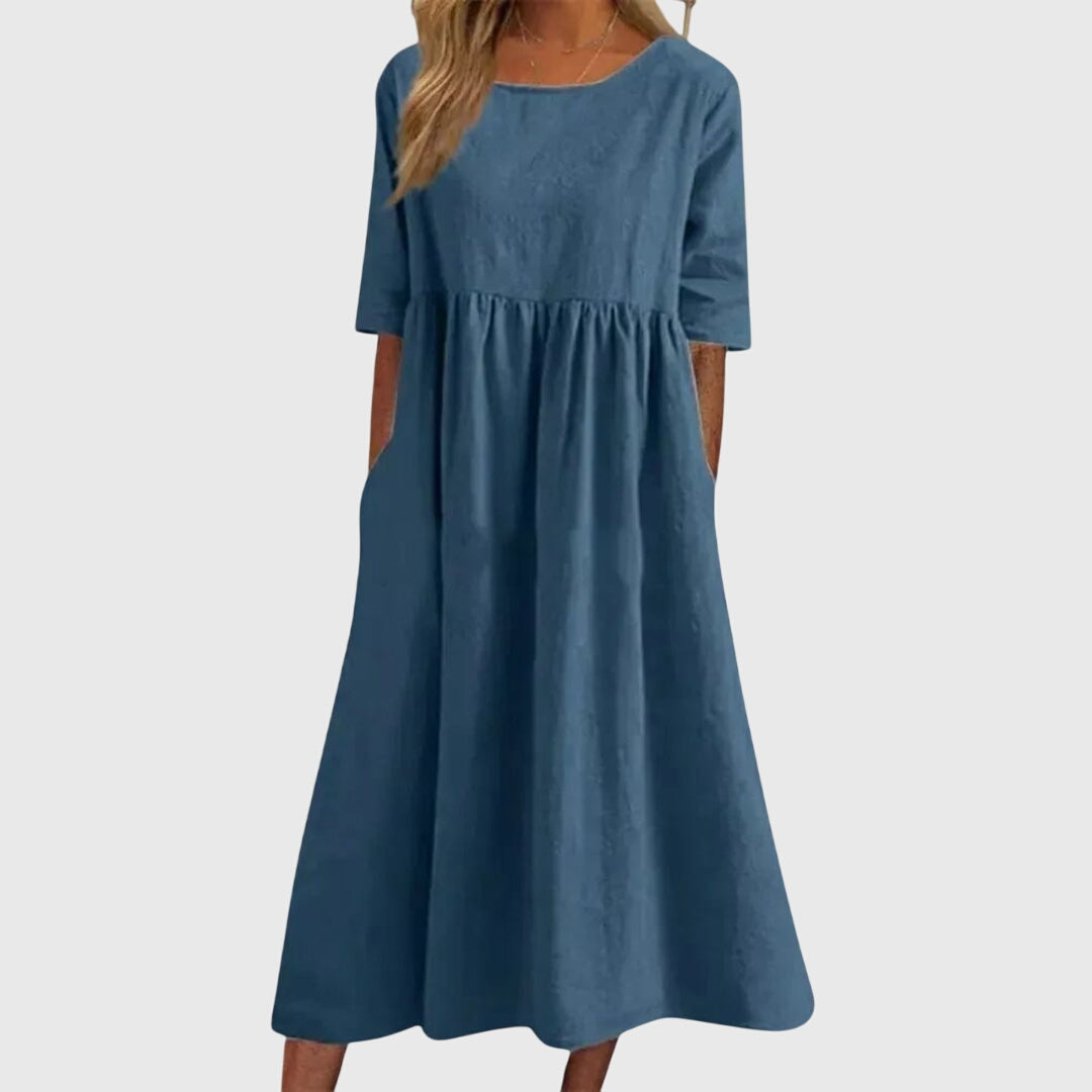 Short Sleeve Midi Dress with Refined Simplicity