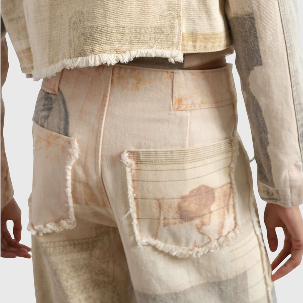 High Waisted Wide Leg Jeans with Cropped Hem