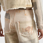 High Waisted Wide Leg Jeans with Cropped Hem