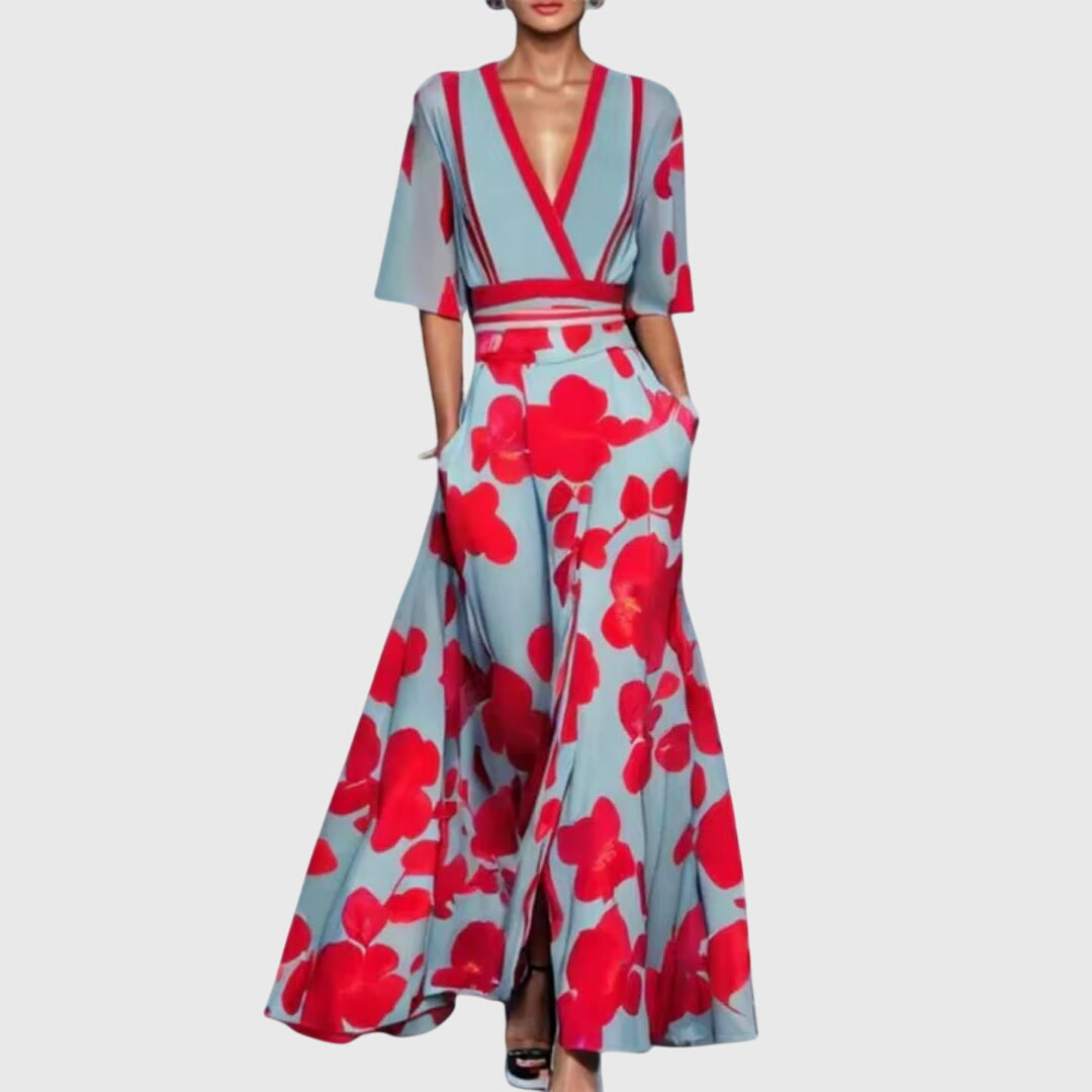 Floral Spring Dress with Airy Handle