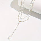 Graduated Faux Pearl Strand Necklace with Classic Drape