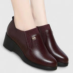 Wedge Heels with Elasticated Panels and Cushioned Footbed