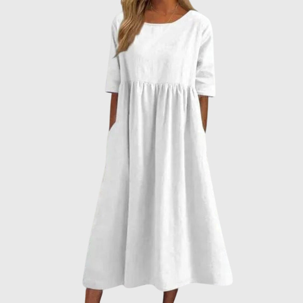 Short Sleeve Midi Dress with Refined Simplicity