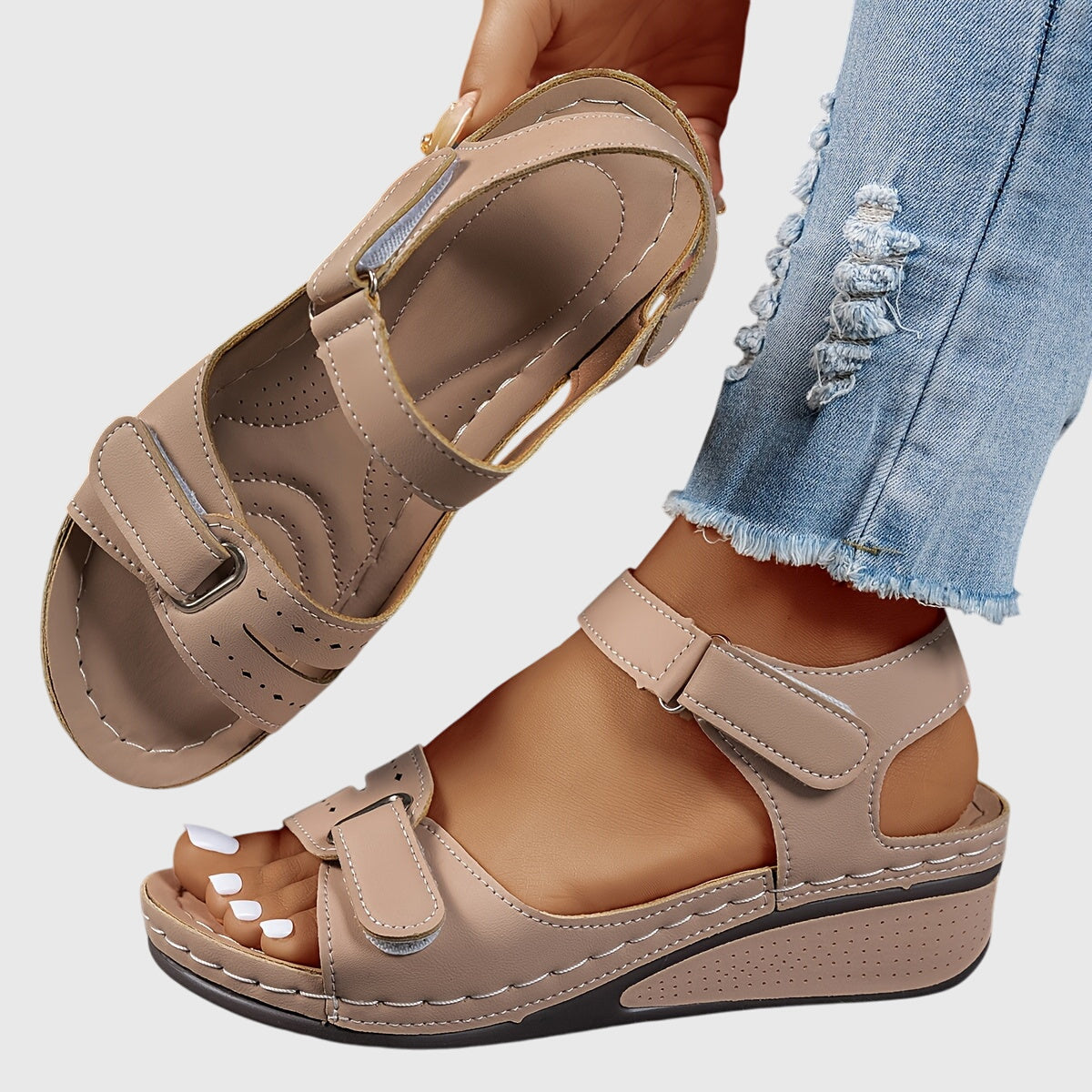 Stable Sole Sandals with Supportive Heel