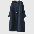 Vestido midi de pana con silueta holgada
