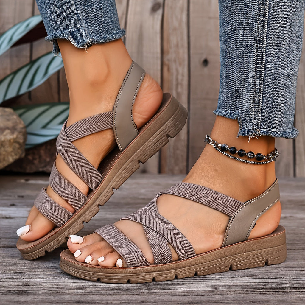 Sandalias con tiras cruzadas y suela gruesa antideslizante