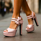 Bow Detail Stiletto Heels with Sculpted Base