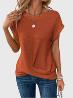 Crew Neck Blouse with Clean Everyday Cut