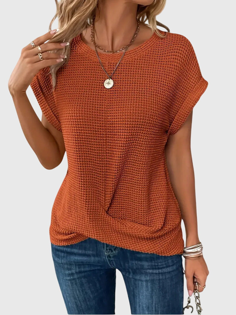 Crew Neck Blouse with Clean Everyday Cut