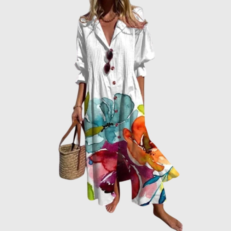 Bohemian Dress with Flowing Silhouette and Fine Detail