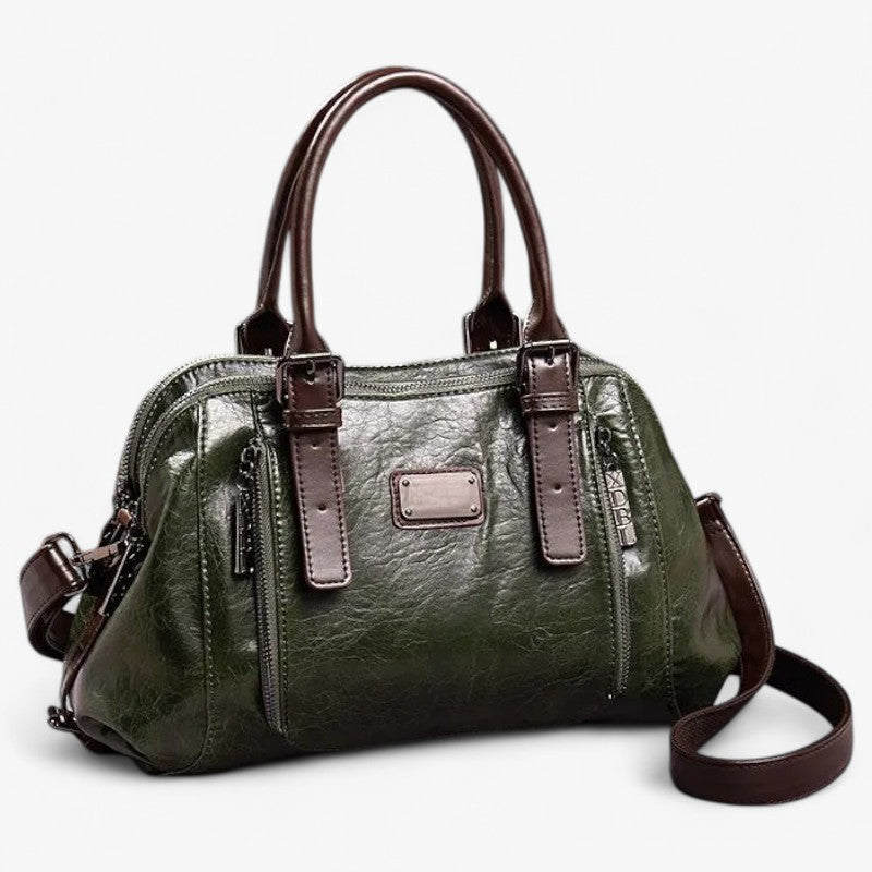 Faux Leather Flap Bag with Adjustable Strap and Magnetic Closure
