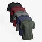5-Pack Breathable Quick-Dry Crew Neck Sport T-Shirts
