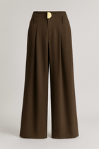 Pantalones anchos de talle alto con detalle de pinzas