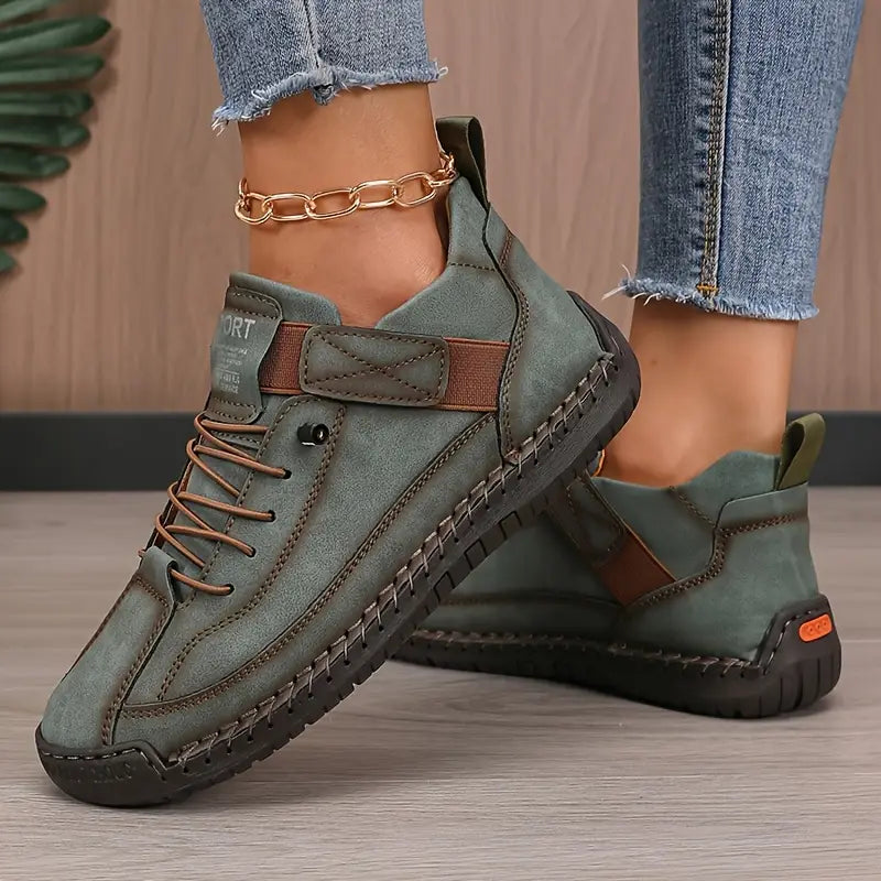 Slip-On Trainers with Wide Toe Box and Elasticated Panels